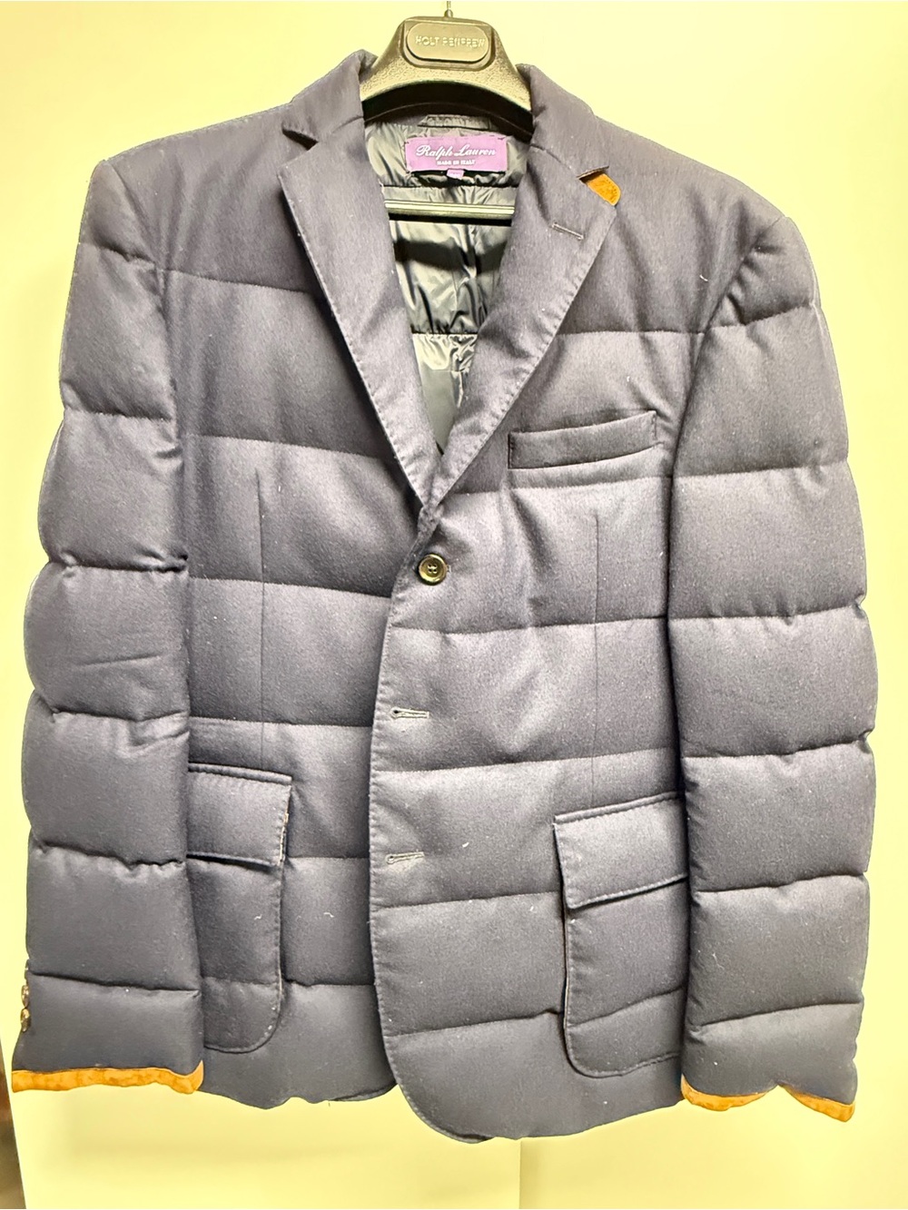 Ralph Lauren Men’s Quilted Puffer Down-filled Blazer - Navy